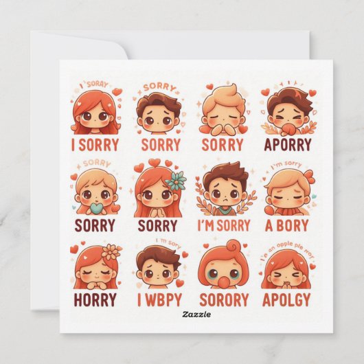 I'm Sorry  Feestdagenkaart (Achterkant)