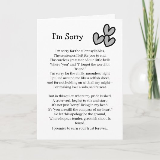 I'm Sorry Forgive Me Card Kaart (Voorkant)