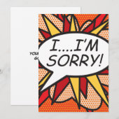 I'M SORRY Fun Retro Comic Book Pop Art Kaart (Voorkant / Achterkant)