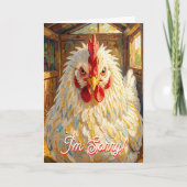I'm Sorry | Funny Chicken | Forgive Me Kaart (Voorkant)