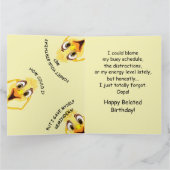 I'm Sorry Little Chicken Belated Birthday Blue Kaart (Binnen)