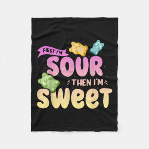 Im Sour Then Im Sweet Funny Snoep Patch Sweet Kind Fleece Deken