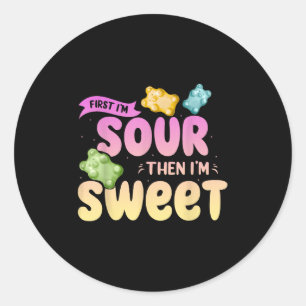 Im Sour Then Im Sweet Funny Snoep Patch Sweet Kind Ronde Sticker