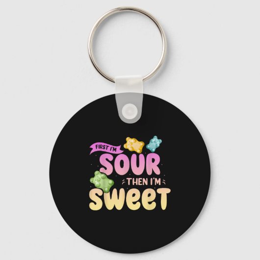 Im Sour Then Im Sweet Funny Snoep Patch Sweet Kind Sleutelhanger (Voorkant)