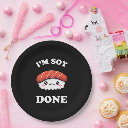 I'm Soy done Kawaii Sushi Papieren Bordje (Feest)