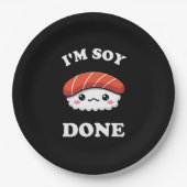 I'm Soy done Kawaii Sushi Papieren Bordje (Voorkant)