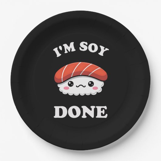 I'm Soy done Kawaii Sushi Papieren Bordje (Voorkant)