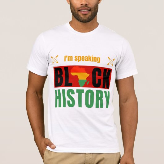 I'm Speaking Black History Month Pan-African Map  T-shirt (Voorkant)