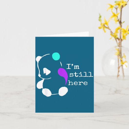 I'm Still Here - Semicolon Gift Suicide Prevention Kaart (Gele Bloem)