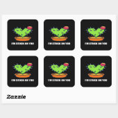 Im Stuck On You Cactus Cute Plant Design  Vierkante Sticker (Vel)