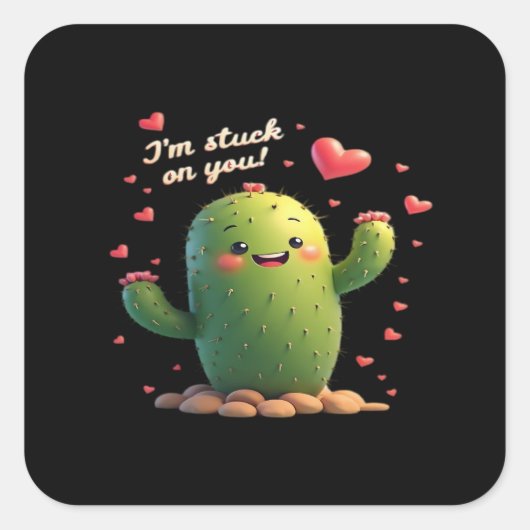 Im Stuck On You Classic Romantic Style  Vierkante Sticker (Voorkant)