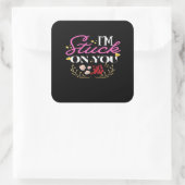 Im Stuck On You Happy Valentines Day Heartfelt Quo Vierkante Sticker (Tas)
