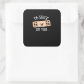 Im Stuck On You Nurse First Aid Gift Heartfelt Des Vierkante Sticker (Tas)