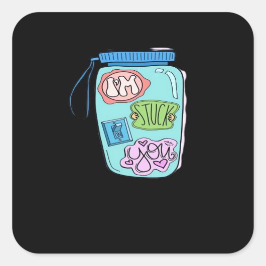 Im Stuck On You Sticker Minimal Love Design  (Voorkant)