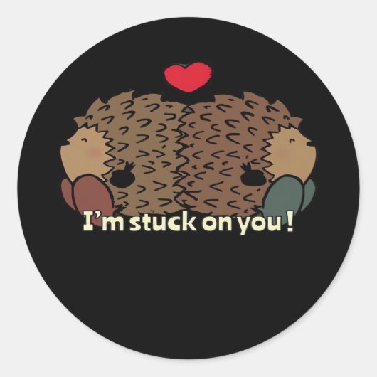 Im Stuck On You Timeless Romantic Design  Ronde Sticker (Voorkant)