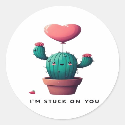 Im Stuck On You Timeless Romantic Style  Ronde Sticker (Voorkant)