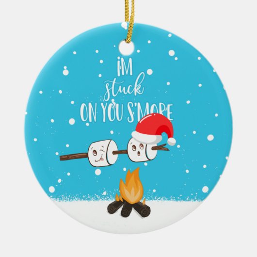 I'm stuck on your s'more funny joke christmas keramisch ornament (Voorkant)