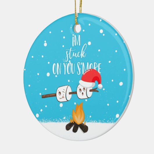 I'm stuck on your s'more funny joke christmas keramisch ornament (Links)