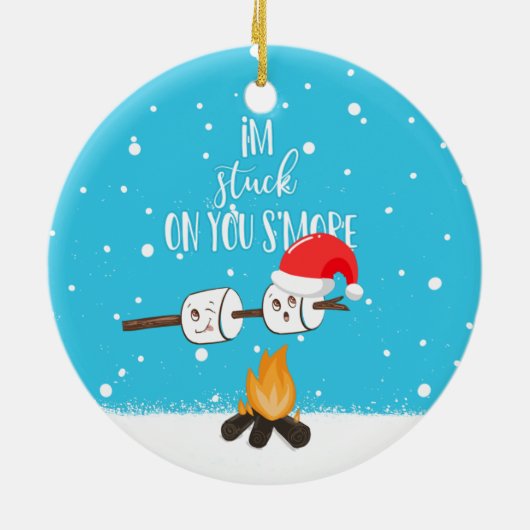 I'm stuck on your s'more funny joke christmas keramisch ornament (Achterkant)