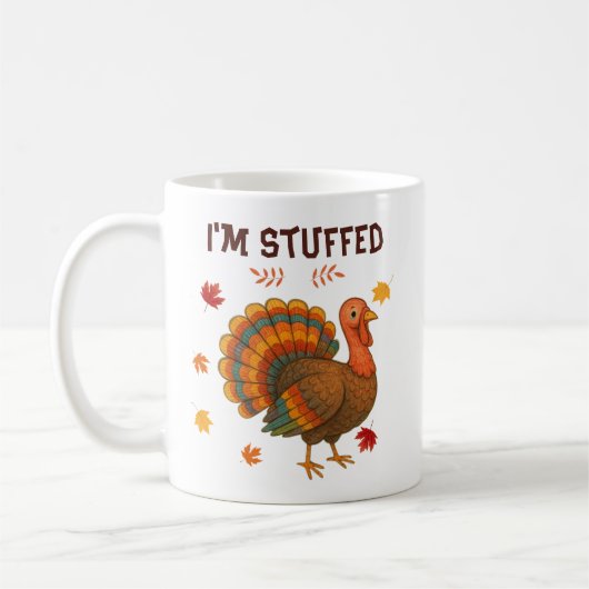 "I'm Stuffed" Grappige Thanksgiving Turkije Koffiemok (Links)