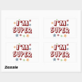 Im Super met sterren Rechthoekige Sticker (Vel)