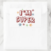 Im Super met sterren Rechthoekige Sticker (Tas)