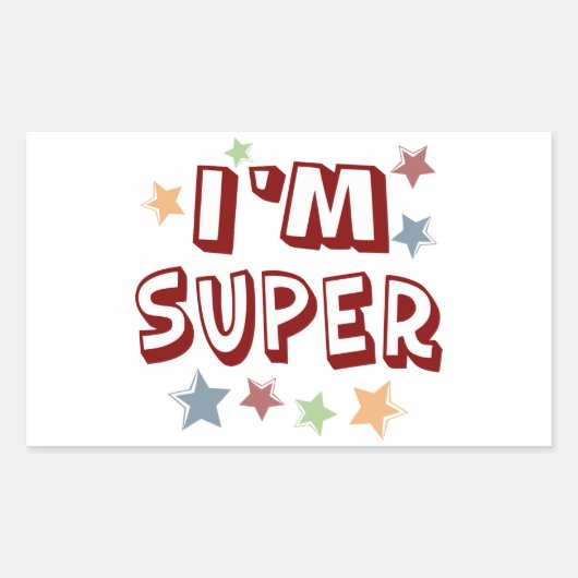 Im Super met sterren Rechthoekige Sticker (Voorkant)