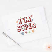 Im Super met sterren Rechthoekige Sticker (Envelop)