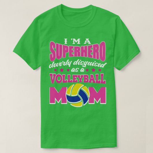 im superheld slim vermomde volleybalmoeder t-shirt (Design voorkant)