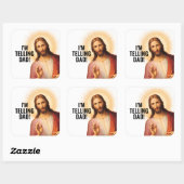 I'm Telling Dad - Funny Jesus Meme Vierkante Sticker (Vel)
