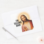 I'm Telling Dad - Funny Jesus Meme Vierkante Sticker (Envelop)