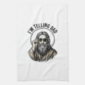 I'm Telling Dad Vintage Engraving Funny Shirt Theedoek (Verticaal)