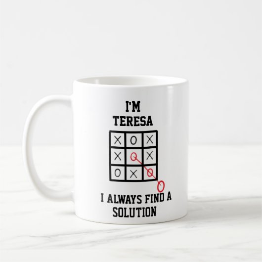 Im Teresa ik vind altijd een oplossing Mok (Links)
