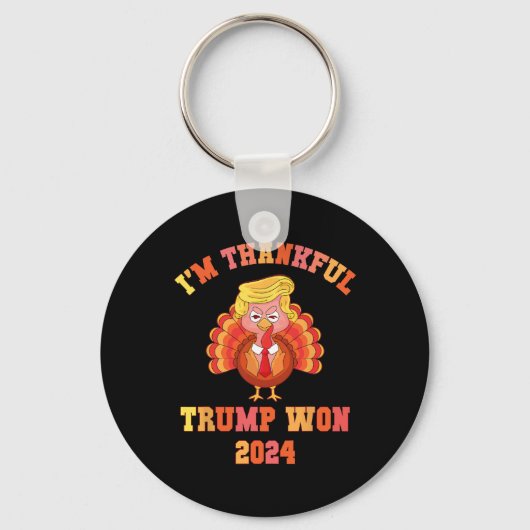  I'm Thankful Trump heeft 2024 Funny Thanksgi gewo Sleutelhanger (Voorkant)