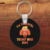  I'm Thankful Trump heeft 2024 Funny Thanksgi gewo Sleutelhanger (Voorkant)