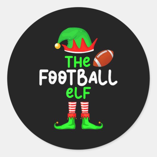 I'm The American Football Elf Christmas Matching P Ronde Sticker (Voorkant)