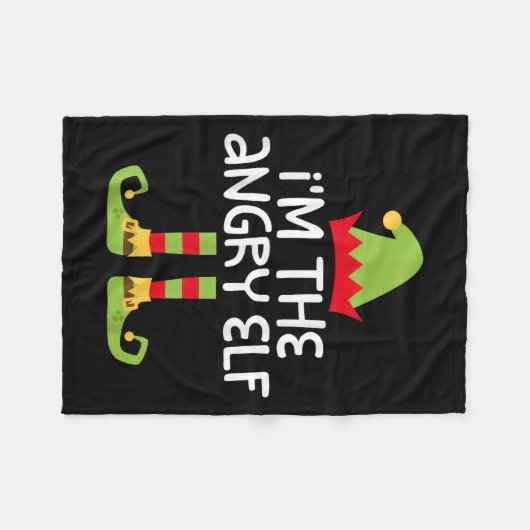 I'm The Angry Elf Matching Christmas Elf Shirt Fleece Deken (Voorkant (Horizontaal))