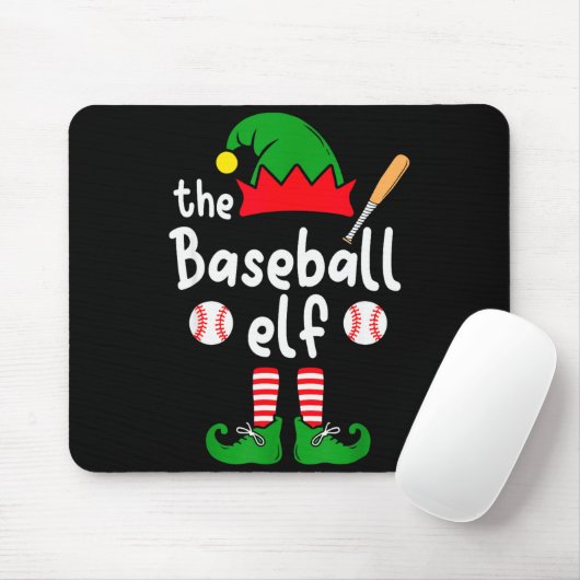 I'm The Baseball Elf Christmas Family Matching Paj Muismat (Met muis)