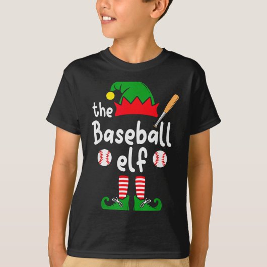 I'm The Baseball Elf Christmas Family Matching Paj T-shirt (Voorkant)