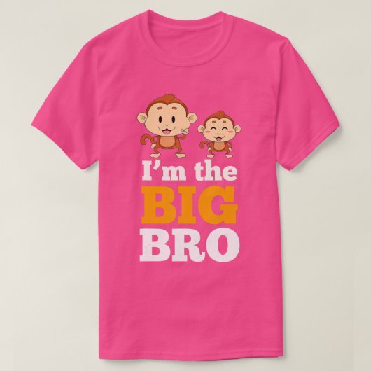 Im The Big Bro, Cute Monkey Brothers van Zany Brai T-shirt (Design voorkant)