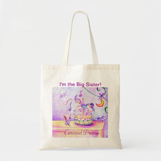 I'm the Big Sister, Carousel Dreams Budget Tote Bag (Voorkant)