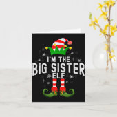 I'm The Big Sister Elf Christmas Family Pjs Costum Kaart (Gele Bloem)