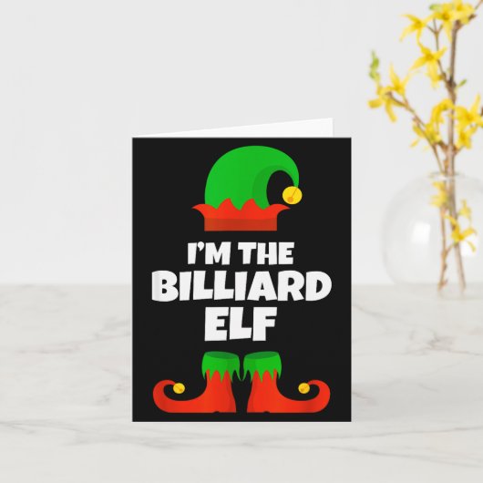 I'm The Billiard Elf Family Pajama Christmas Funny Kaart (Gele Bloem)