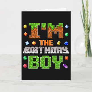 I'm The Birthday Boy Bday Party Video Gamer Pixel  Kaart