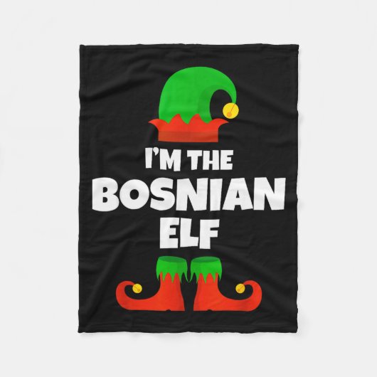 I'm The Bosnian Elf Family Pajama Christmas Funny  Fleece Deken (Voorkant)