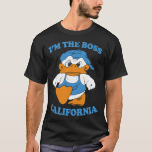 Im The Boss California Duck White T black lab pup T-shirt