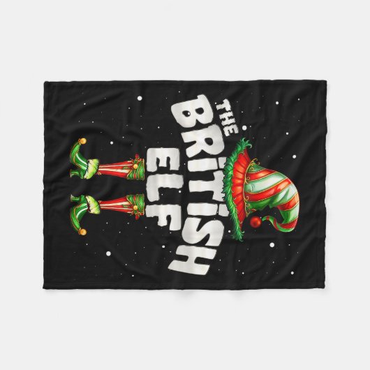 I'm The British Elf Family Matching Group Christma Fleece Deken (Voorkant (Horizontaal))