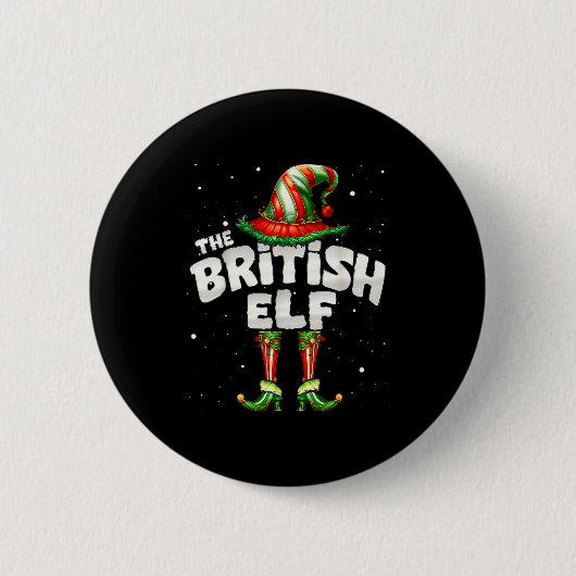 I'm The British Elf Family Matching Group Christma Ronde Button 5,7 Cm (Voorkant)