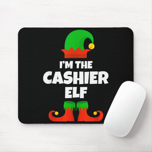 I'm The Cashier Elf Family Pajama Christmas Funny  Muismat (Met muis)