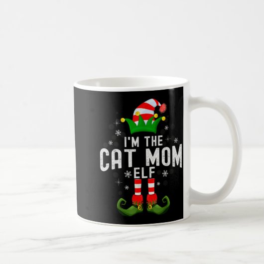 I'm The Cat Mom Elf Christmas Family Pjs Costume  Koffiemok (Rechts)